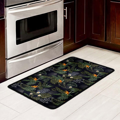Night Tropical Hawaii Pattern Print Kitchen Mat