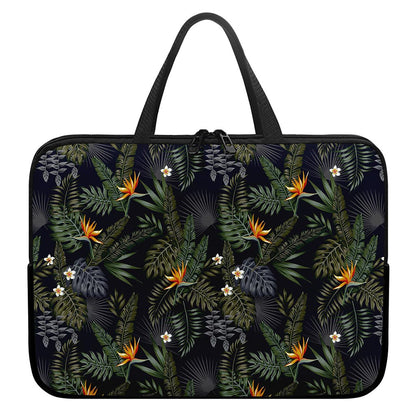 Night Tropical Hawaii Pattern Print Laptop Sleeve With Handle