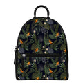 Night Tropical Hawaii Pattern Print Leather Backpack