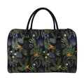 Night Tropical Hawaii Pattern Print Leather Duffel Bag