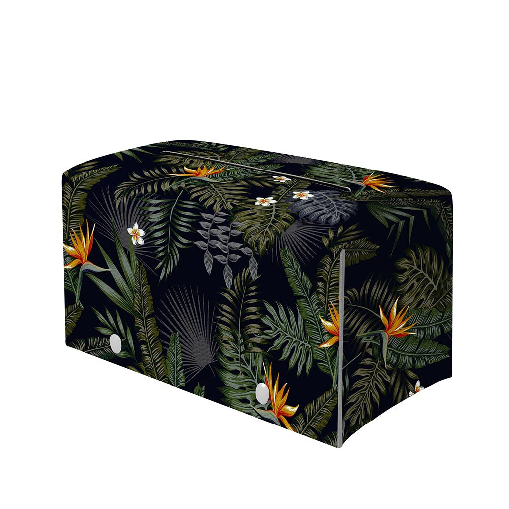 Night Tropical Hawaii Pattern Print Leather Tissue Box Cover