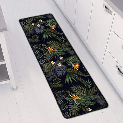 Night Tropical Hawaii Pattern Print Long Kitchen Mat