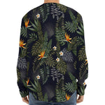 Night Tropical Hawaii Pattern Print Long Sleeve Baseball Jersey