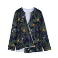 Night Tropical Hawaii Pattern Print Long Sleeve Short Coat