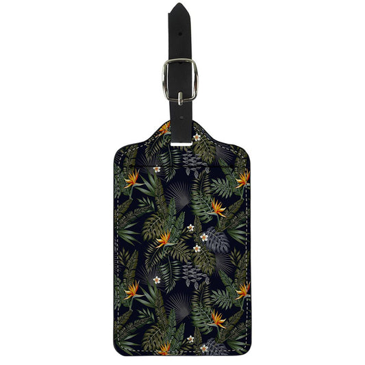 Night Tropical Hawaii Pattern Print Luggage Tag