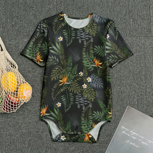 Night Tropical Hawaii Pattern Print Men's Bodysuit