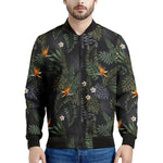 Night Tropical Hawaii Pattern Print Men's Bomber Jacket