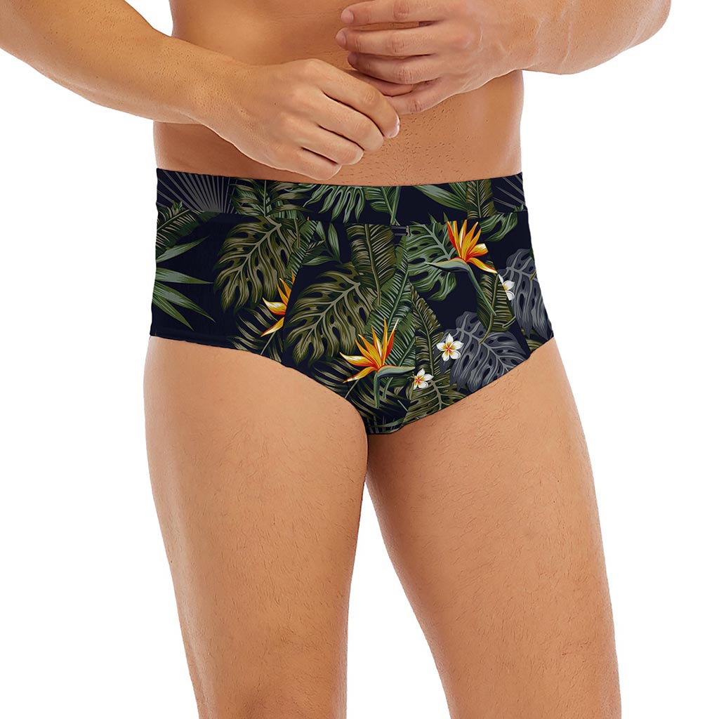 Night Tropical Hawaii Pattern Print Men's Briefs
