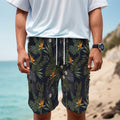 Night Tropical Hawaii Pattern Print Men's Cargo Shorts