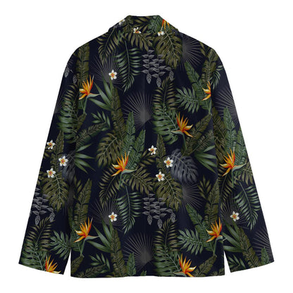 Night Tropical Hawaii Pattern Print Men's Cotton Blazer