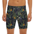 Night Tropical Hawaii Pattern Print Men's Long Boxer Briefs