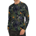 Night Tropical Hawaii Pattern Print Men's Long Sleeve Rash Guard