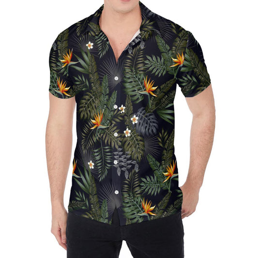 Night Tropical Hawaii Pattern Print Men's Shirt