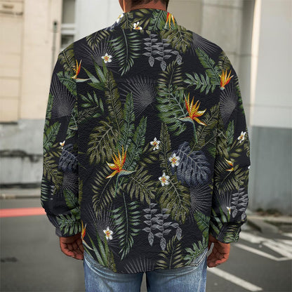 Night Tropical Hawaii Pattern Print Men's Shirt Jacket