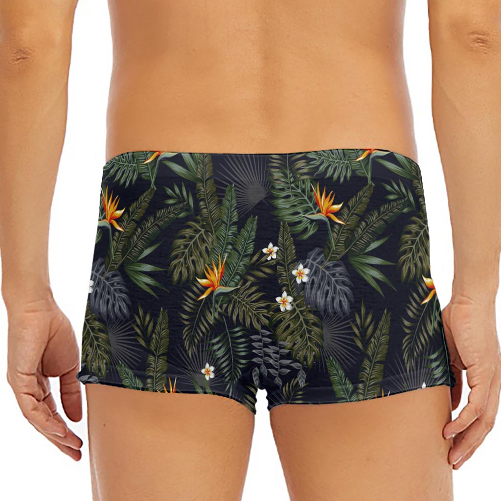 Night Tropical Hawaii Pattern Print Men's Short Boxer Briefs
