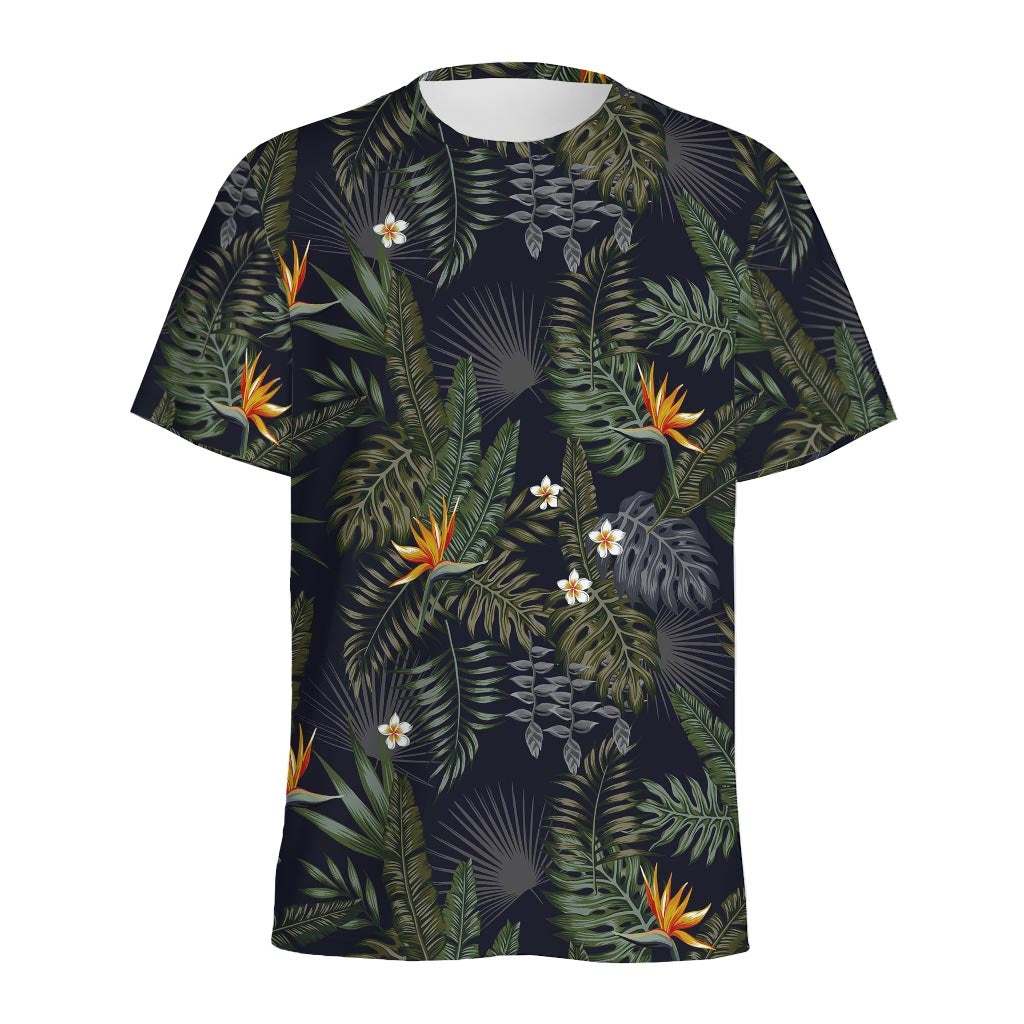 Night Tropical Hawaii Pattern Print Men's Sports T-Shirt