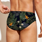 Night Tropical Hawaii Pattern Print Men's Swim Briefs