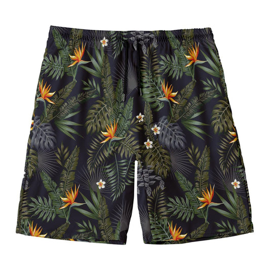 Night Tropical Hawaii Pattern Print Men's Swim Trunks