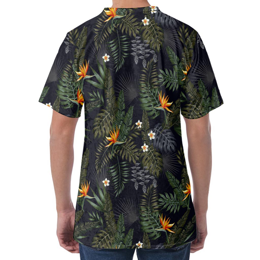 Night Tropical Hawaii Pattern Print Men's Velvet T-Shirt