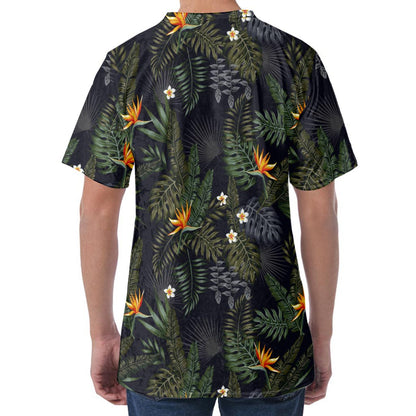 Night Tropical Hawaii Pattern Print Men's Velvet T-Shirt
