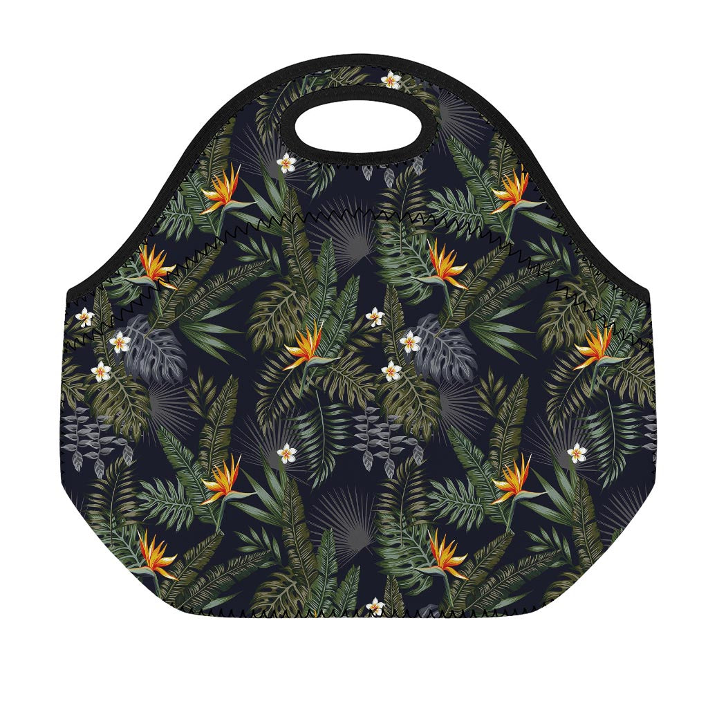 Night Tropical Hawaii Pattern Print Neoprene Lunch Bag