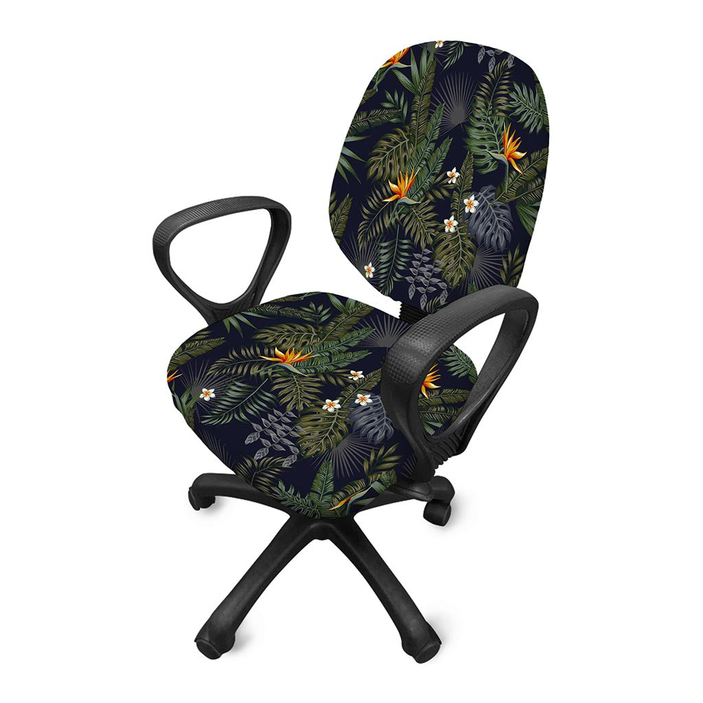 Night Tropical Hawaii Pattern Print Office Chair Cover