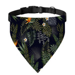 Night Tropical Hawaii Pattern Print Over The Collar Dog Bandana
