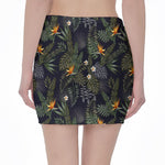 Night Tropical Hawaii Pattern Print Pencil Mini Skirt