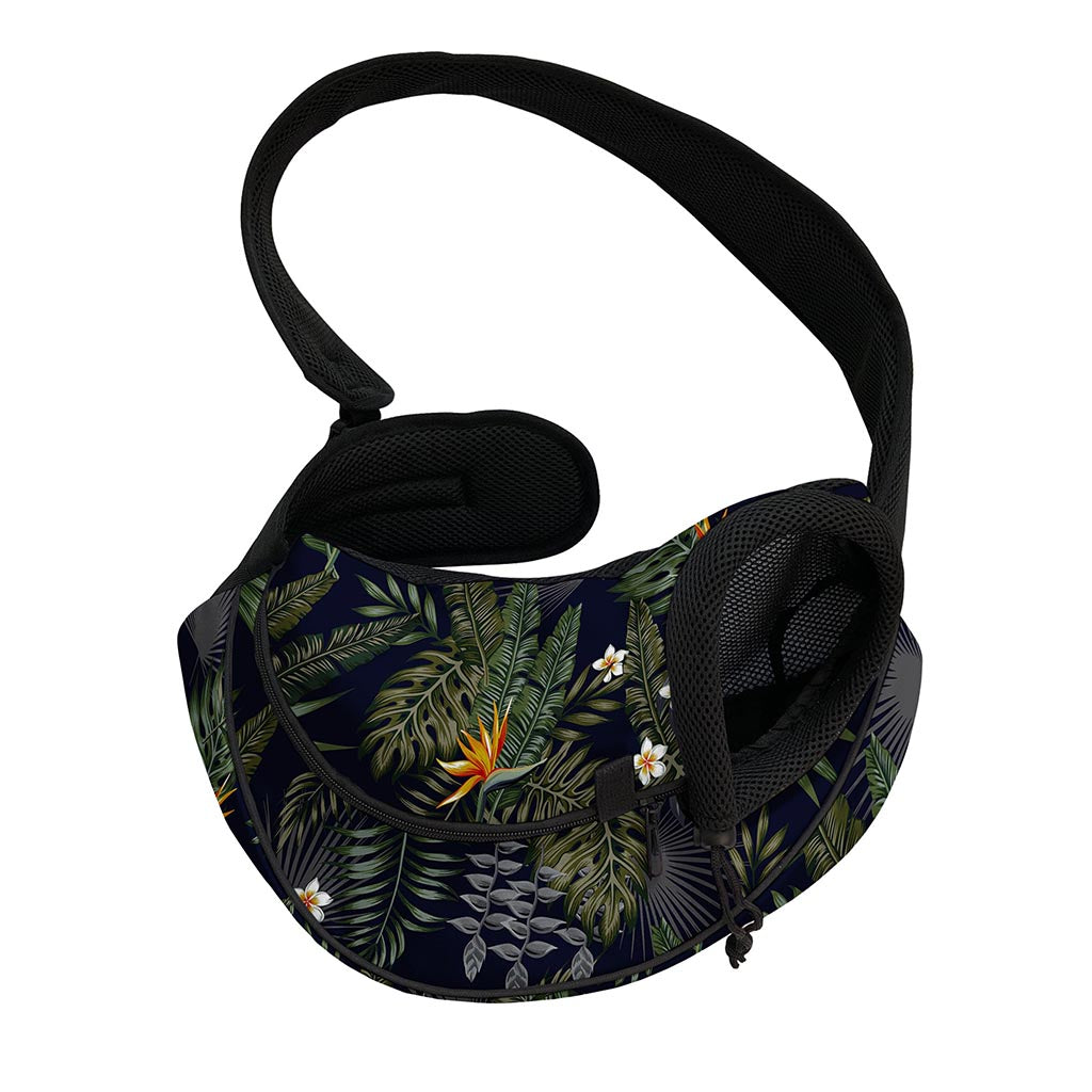 Night Tropical Hawaii Pattern Print Pet Sling Carrier