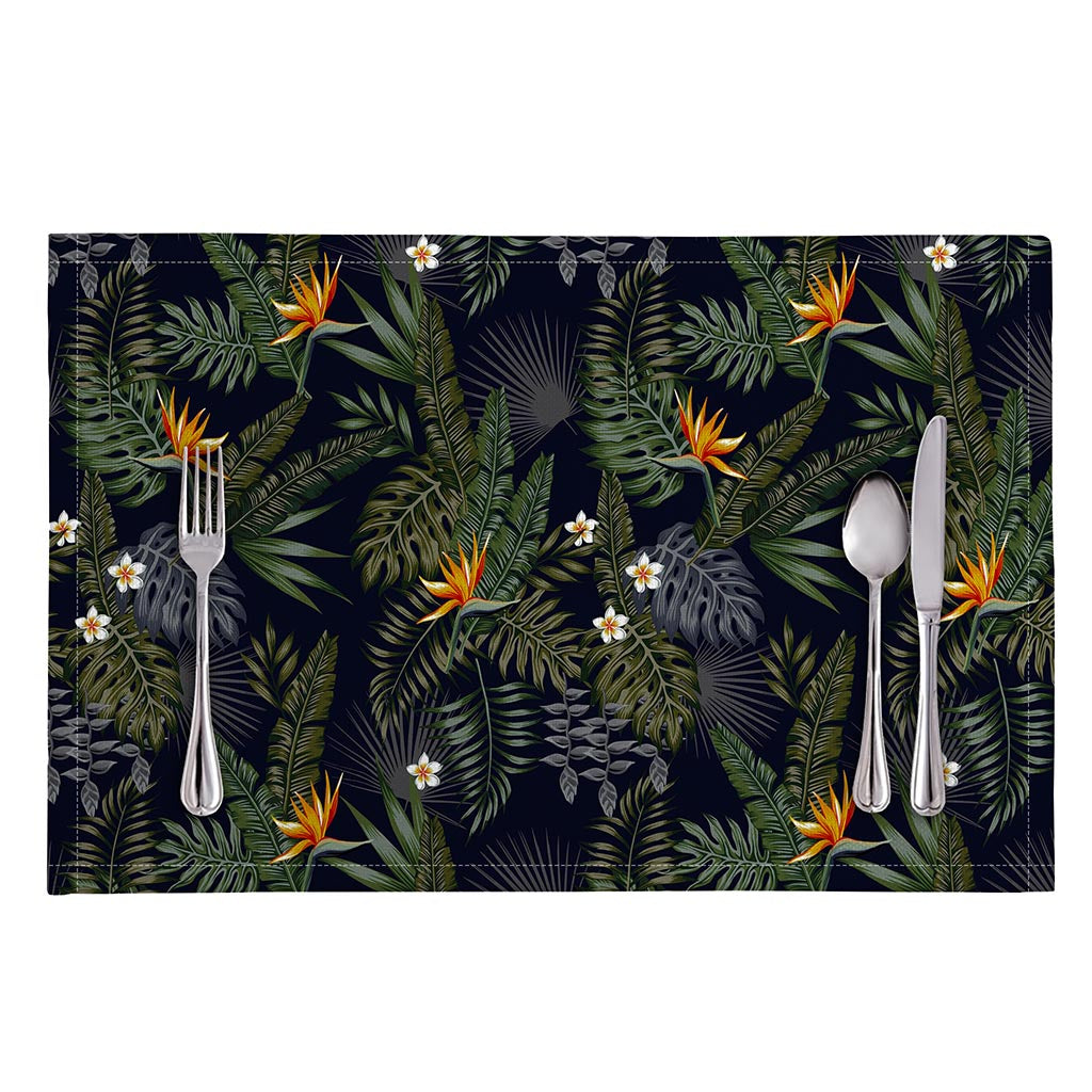 Night Tropical Hawaii Pattern Print Placemat