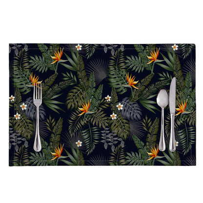 Night Tropical Hawaii Pattern Print Placemat