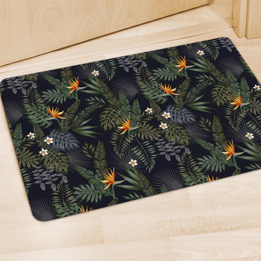 Night Tropical Hawaii Pattern Print Polyester Doormat