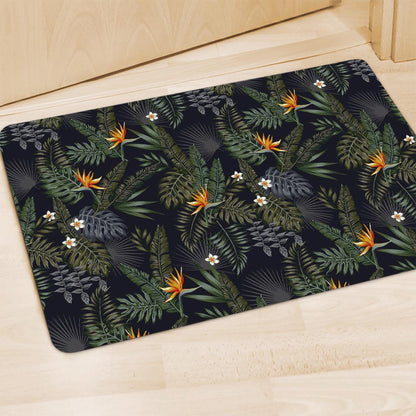 Night Tropical Hawaii Pattern Print Polyester Doormat