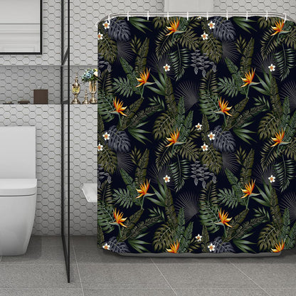 Night Tropical Hawaii Pattern Print Polyester Shower Curtain