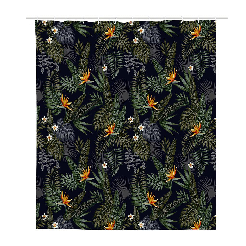 Night Tropical Hawaii Pattern Print Polyester Shower Curtain