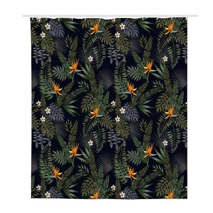 Night Tropical Hawaii Pattern Print Polyester Shower Curtain