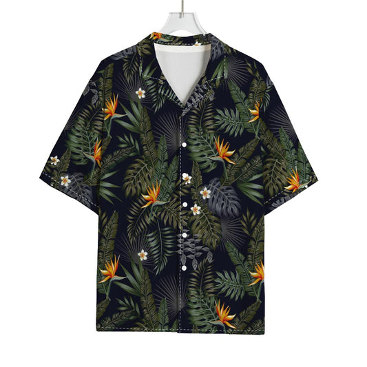 Night Tropical Hawaii Pattern Print Rayon Hawaiian Shirt