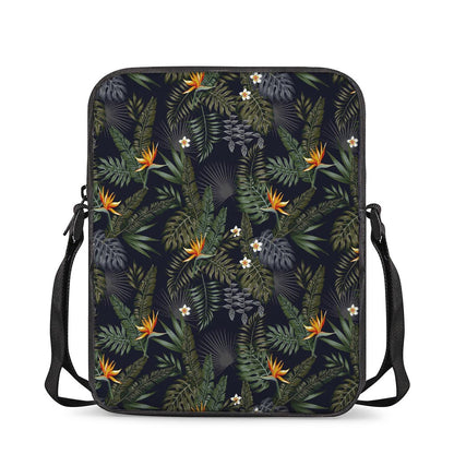 Night Tropical Hawaii Pattern Print Rectangular Crossbody Bag