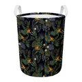 Night Tropical Hawaii Pattern Print Round Laundry Basket
