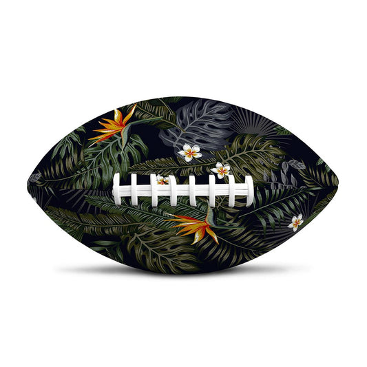 Night Tropical Hawaii Pattern Print Rugby Ball