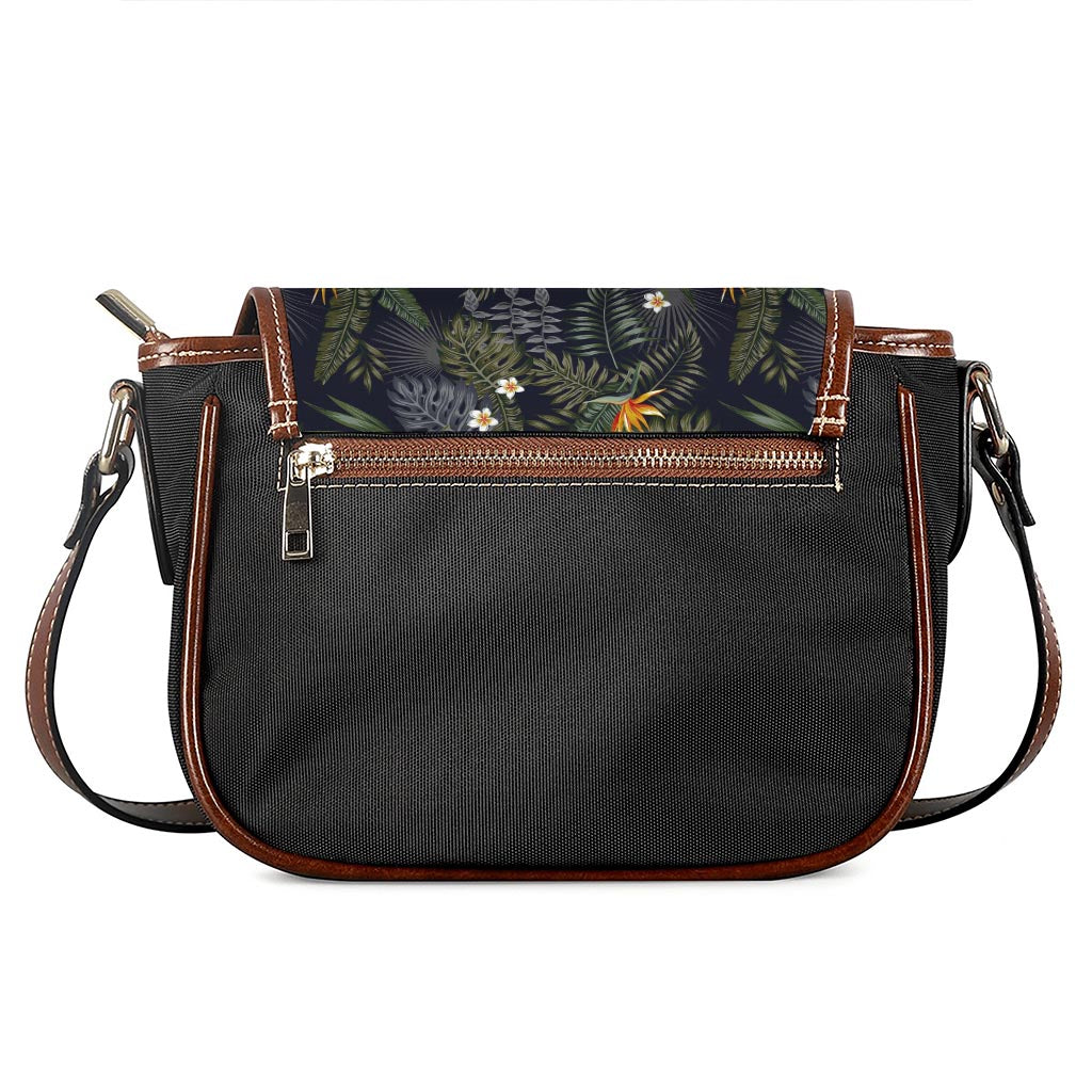 Night Tropical Hawaii Pattern Print Saddle Bag