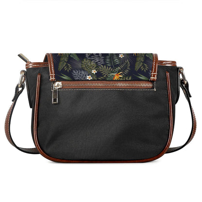 Night Tropical Hawaii Pattern Print Saddle Bag