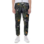 Night Tropical Hawaii Pattern Print Scuba Joggers
