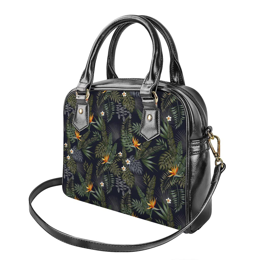 Night Tropical Hawaii Pattern Print Shoulder Handbag