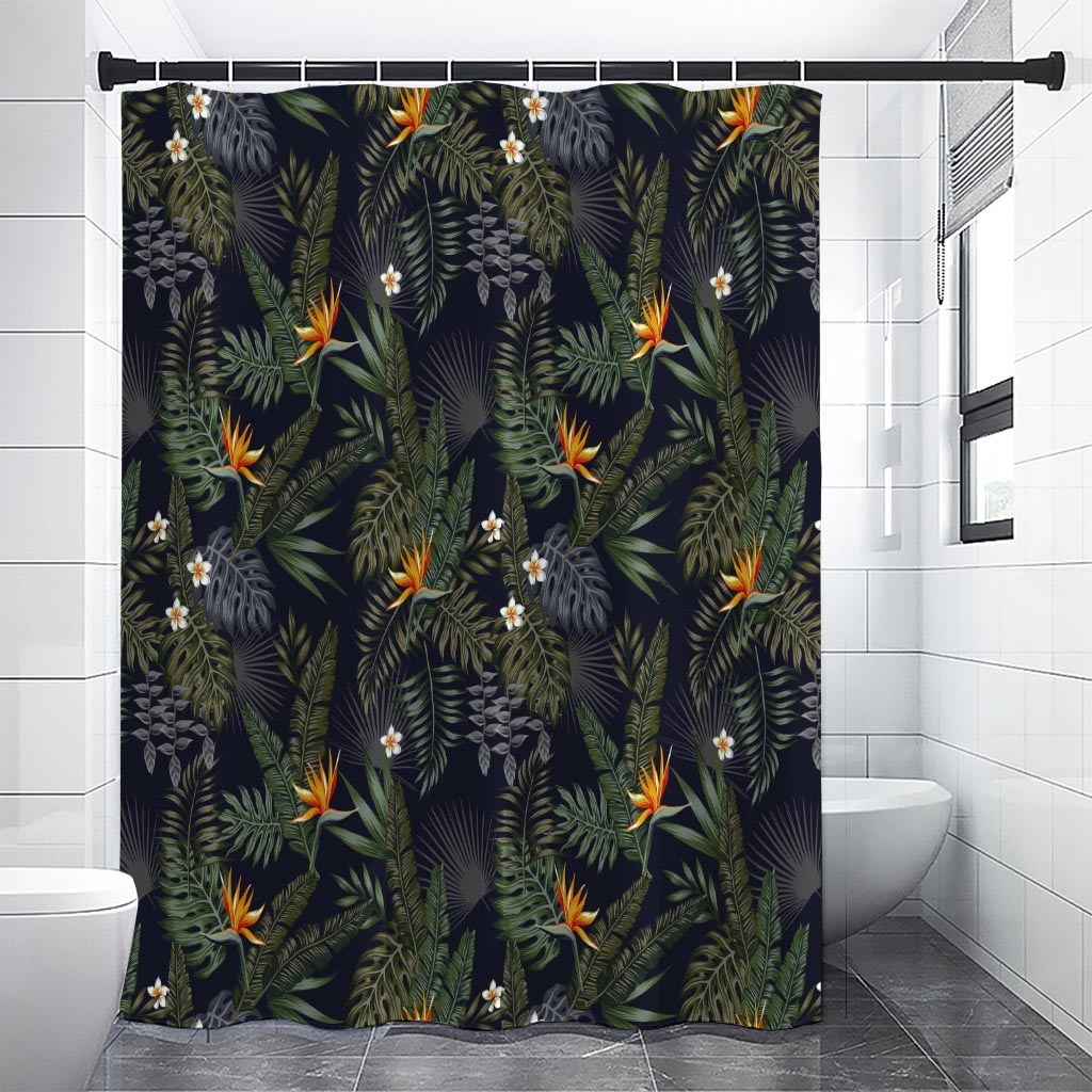 Night Tropical Hawaii Pattern Print Shower Curtain