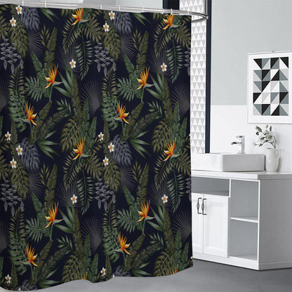 Night Tropical Hawaii Pattern Print Shower Curtain