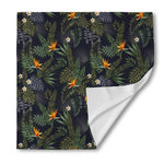 Night Tropical Hawaii Pattern Print Silk Bandana