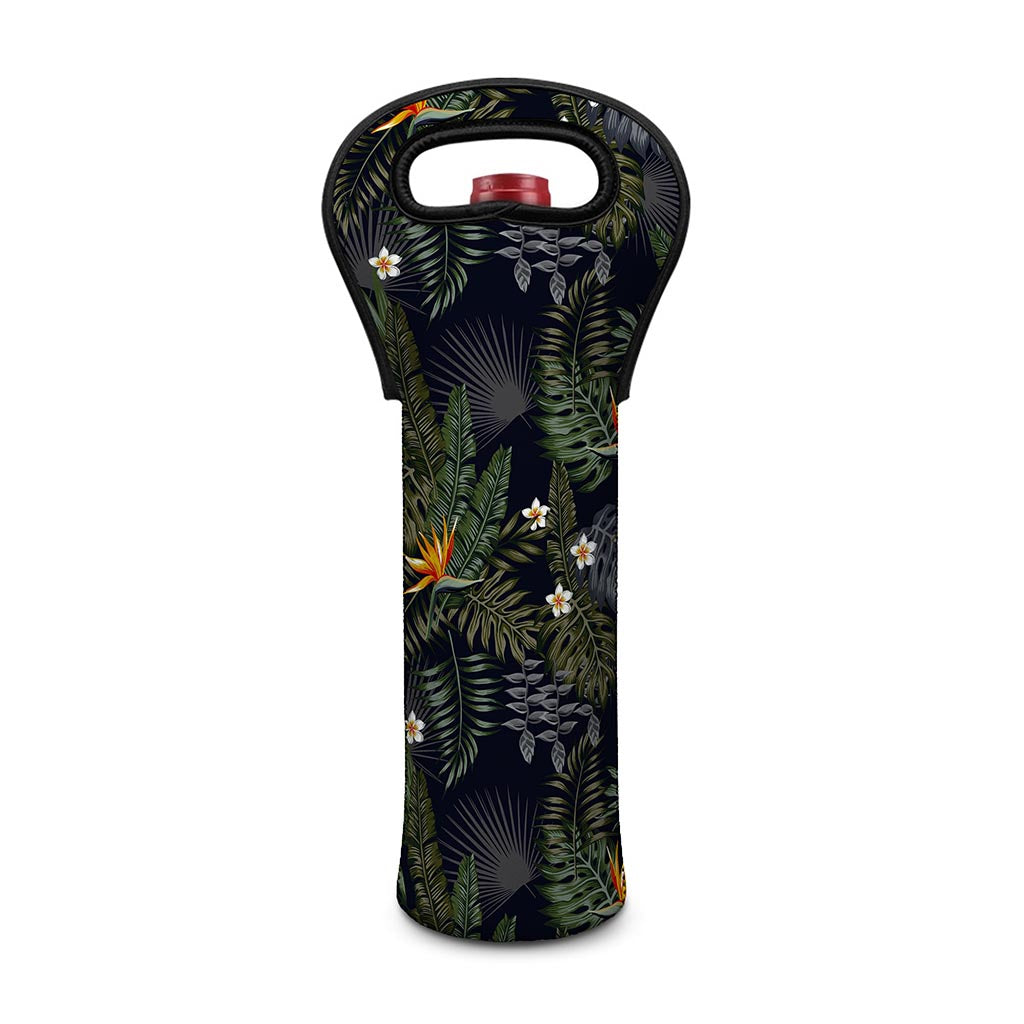 Night Tropical Hawaii Pattern Print Single Neoprene Wine Tote
