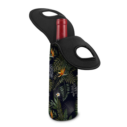 Night Tropical Hawaii Pattern Print Single Neoprene Wine Tote