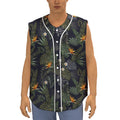 Night Tropical Hawaii Pattern Print Sleeveless Baseball Jersey